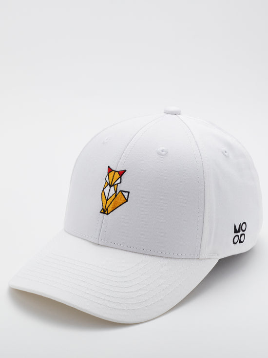 MOOD Brand - Origami Fox Baseball Cap in White Party Color - Side view