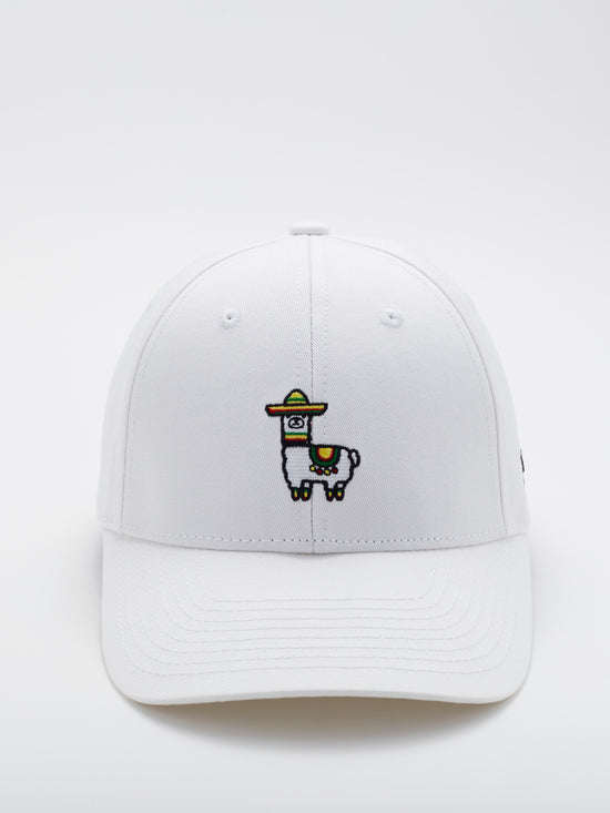 MOOD Brand - Mexillama baseball cap in white color - front view
