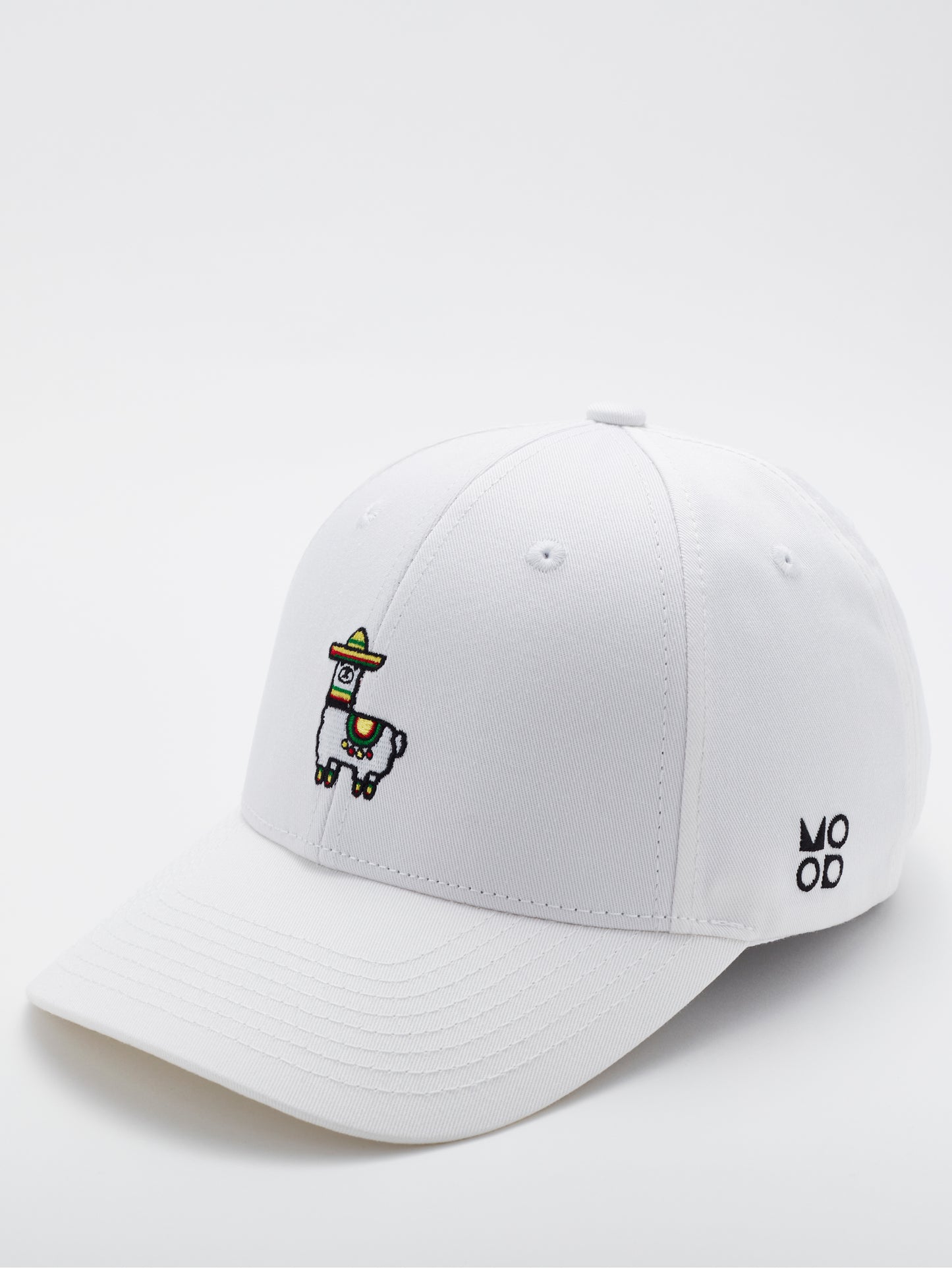 MOOD Brand - Mexillama baseball cap in white color - side view