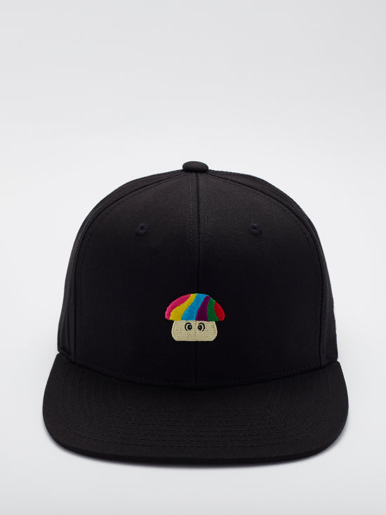 MOOD Brand - Shroom OG baseball cap in black flat brim - front view
